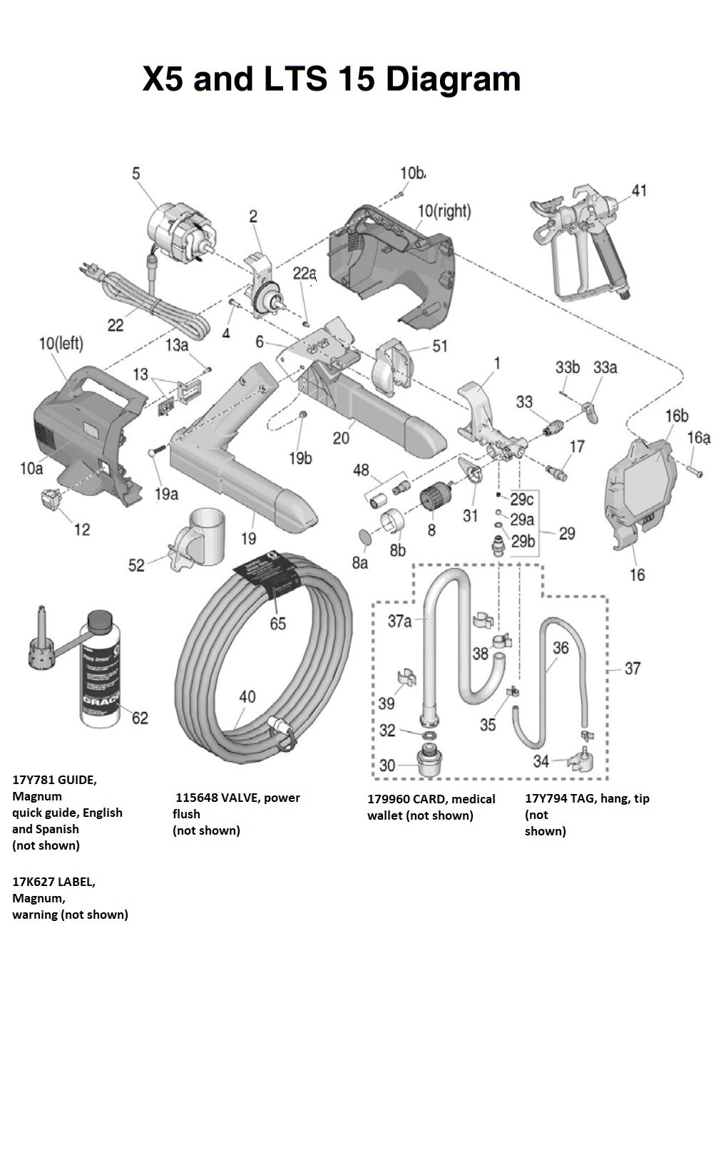Graco X5 and LTS 15 Diagram and Parts List