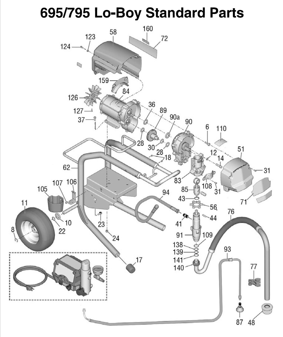 Graco 695 Lo-Boy Standard parts list
