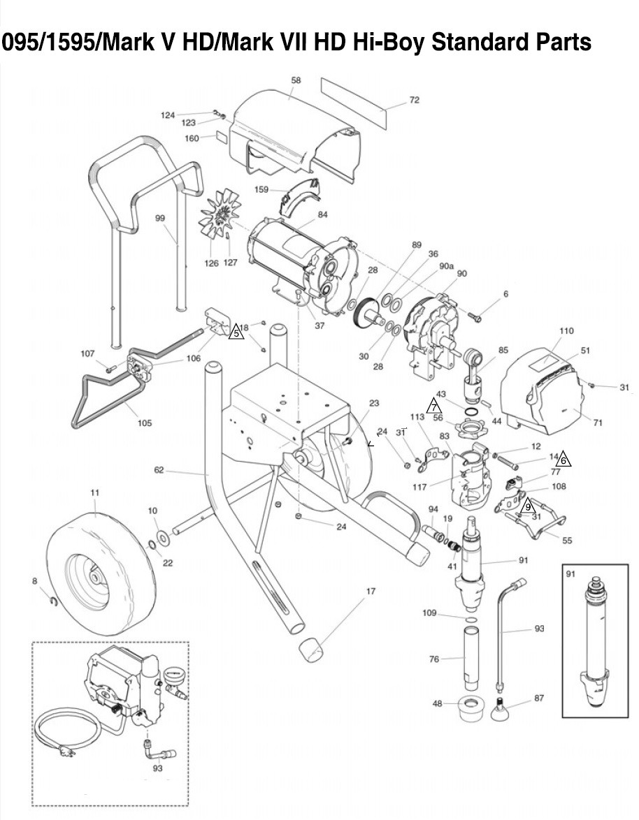 Graco 1595 Standard Hi-Boy Electric Airless Sprayer Parts List