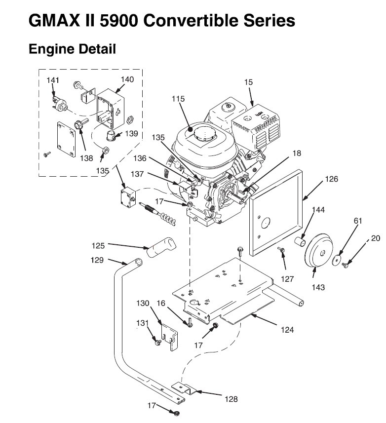 Graco GMAX II 5900 Convertible (Engine Detail) Series Gas Airless Sprayer Parts (2)