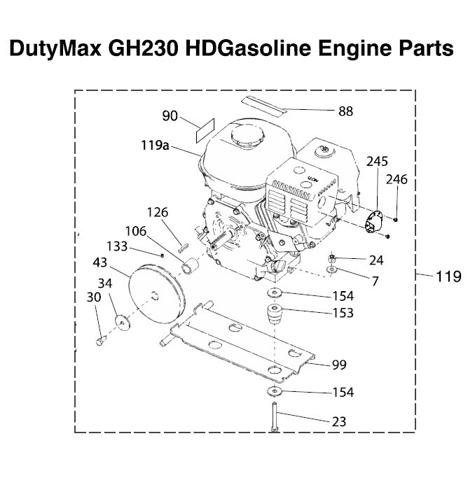 Graco DutyMax GH230 HDGasoline Engine Parts