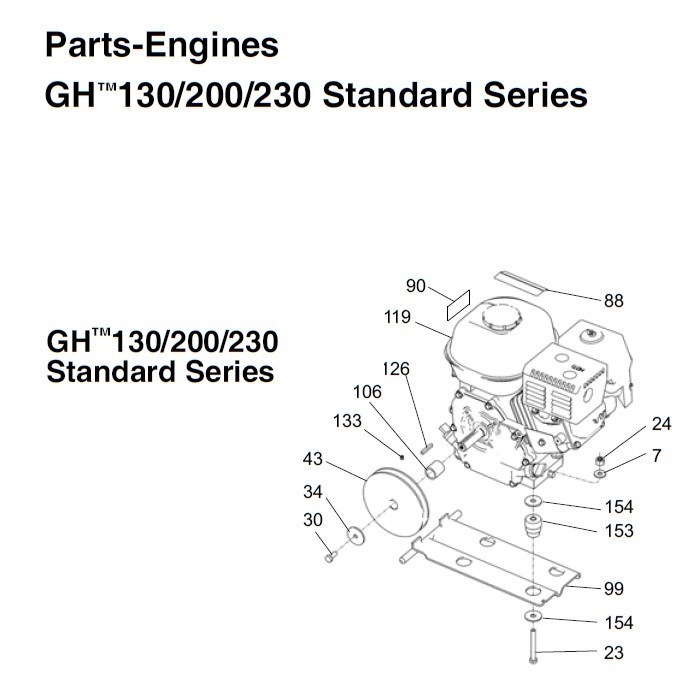 Graco GH130 Engine Parts List