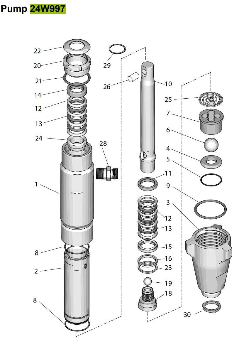 Graco GH230 Standard Series Pump Parts (24W997)