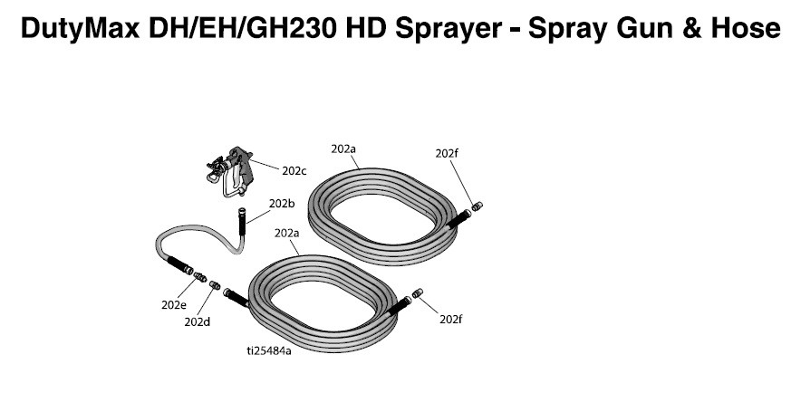 Graco DutyMax GH230 HD Spray Gun & Hose Parts
