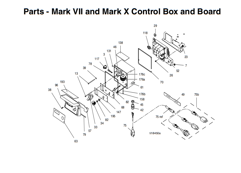 Graco Mark X Premium Control Box and Board Parts list