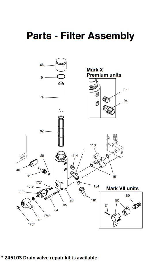 Graco Mark VII Max Filter Assembly Sprayer Parts List