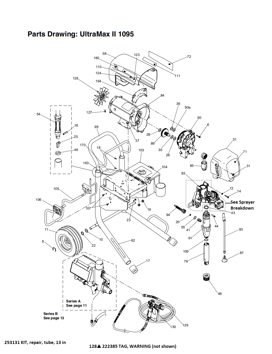 Graco UltraMax II 1095 Sprayer Part list