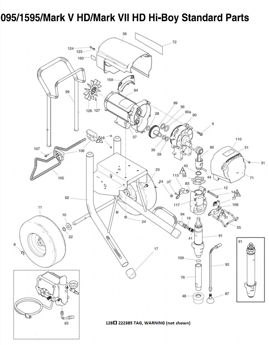 Graco Ultra 395, 495, 595 Hi-Boy Parts Breakdown